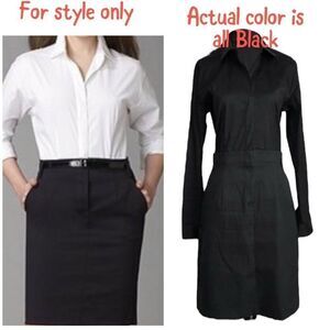 Theory Black Acasia Favor Belted Shirt Dress Size 10